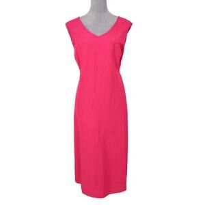 Jessica London Dress Womens 16 Pink Linen Blend Lined Back Zip Sleeveless Career
